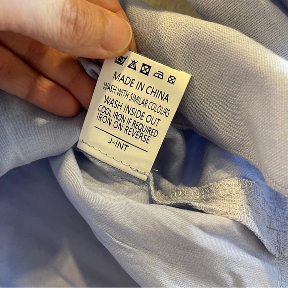 Showpo Cant Move On Dress Linen Look NWT Powder Blue Size 6 Faux Wrap - Picture 8 of 12